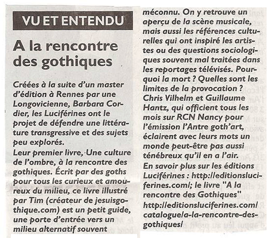 a la rencontre du mouvement gothique